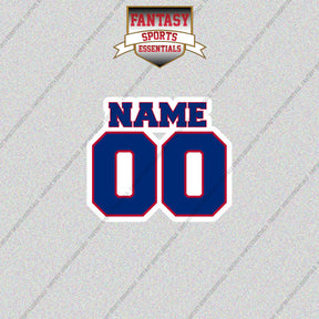 Texas Rangers Personalized Current Name and Number Glossy Stickers