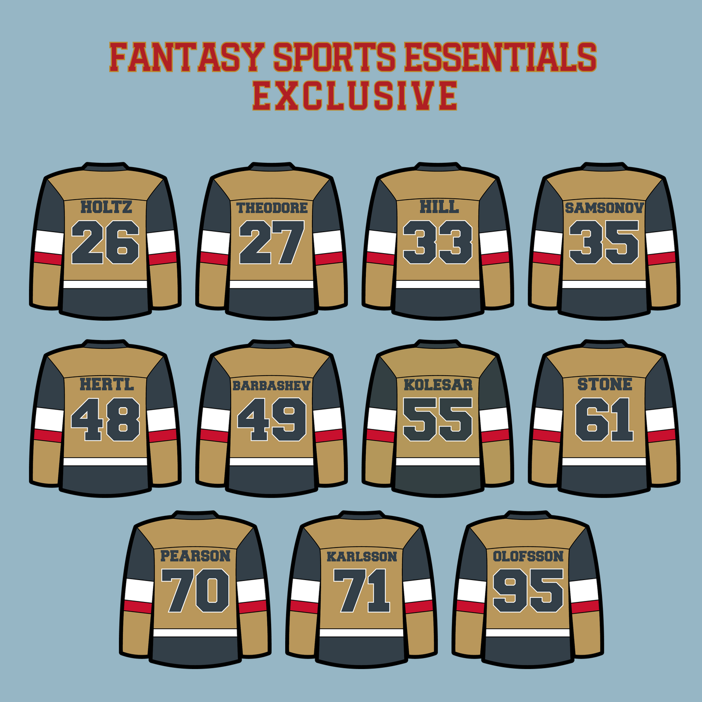 Vegas Golden Knights 2024 Home Jersey Matte Stickers