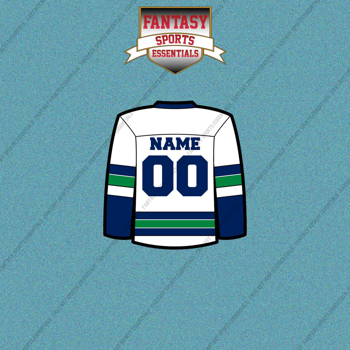 Vancouver Canucks Personalized Current Away Jersey Car Decals
