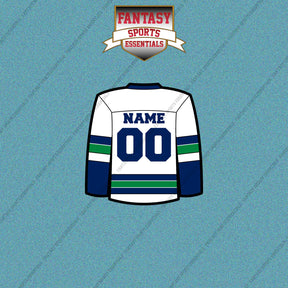 Vancouver Canucks Personalized Current Away Jersey Car Decals