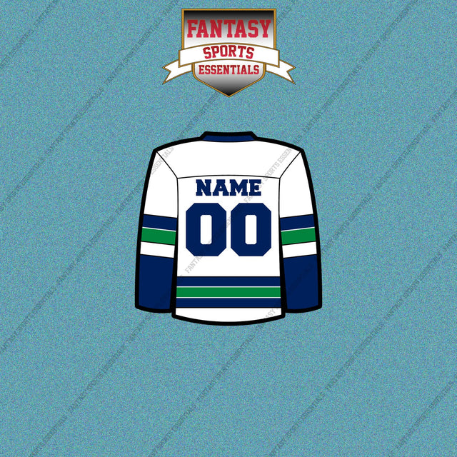 Vancouver Canucks Personalized Current Away Jersey Car Decals