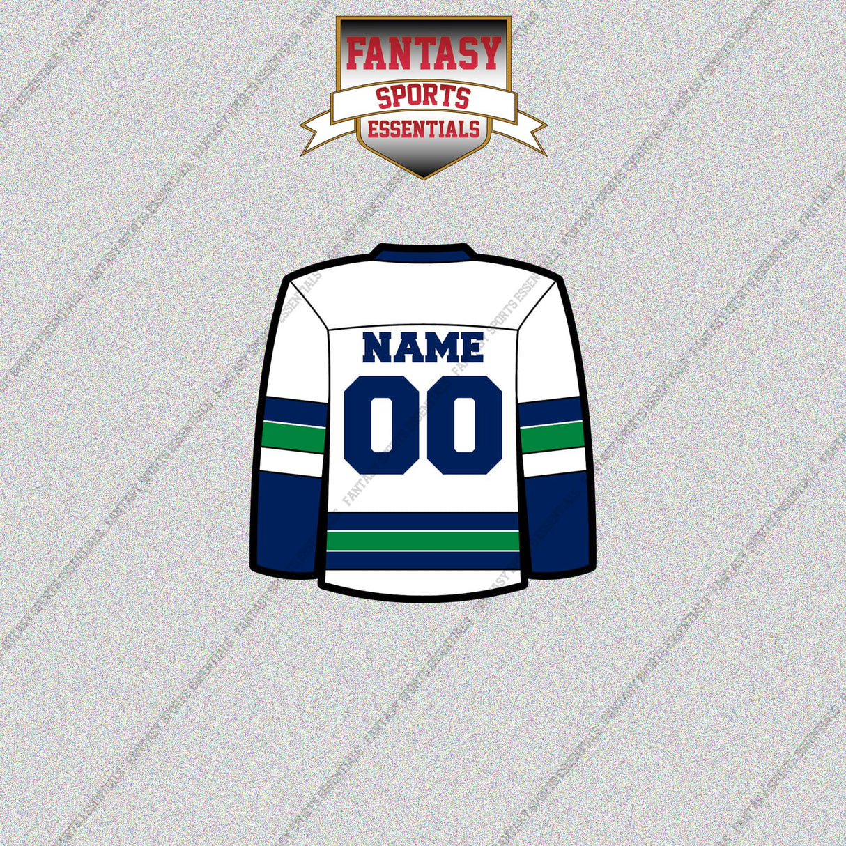 Vancouver Canucks Personalized Current Away Jersey Glossy Stickers
