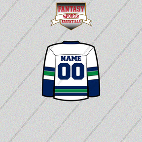 Vancouver Canucks Personalized Current Away Jersey Glossy Stickers