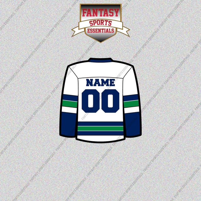 Vancouver Canucks Personalized Current Away Jersey Glossy Stickers