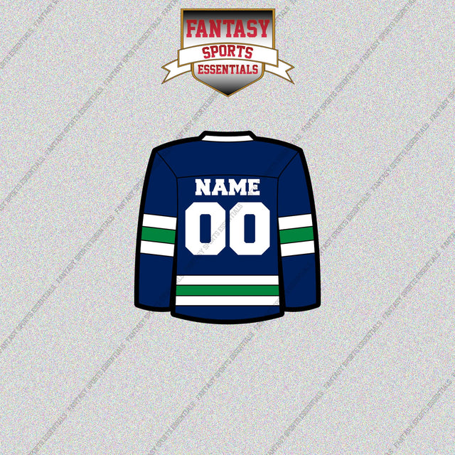 Vancouver Canucks Personalized Current Home Jersey Glossy Stickers