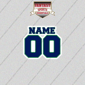 Vancouver Canucks Personalized Current Name and Number Glossy Stickers