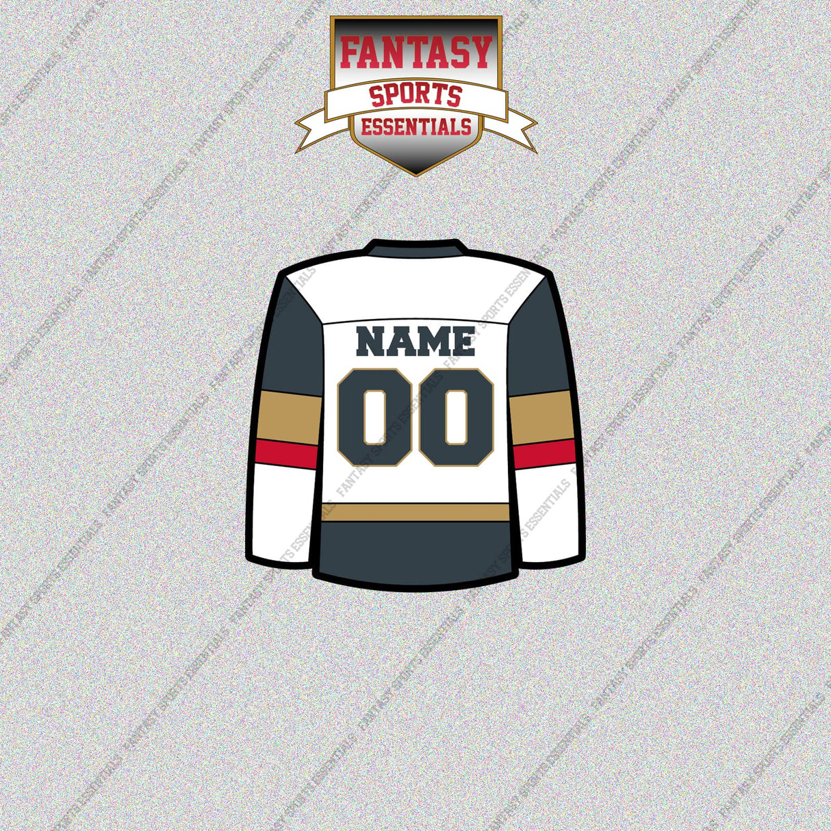 Vegas Golden Knights Personalized Current Away Jersey Glossy Stickers