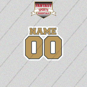 Vegas Golden Knights Personalized Current Name and Number Glossy Stickers