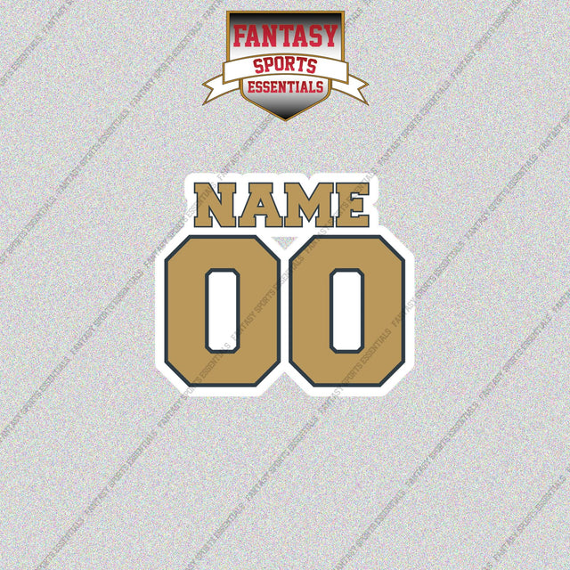 Vegas Golden Knights Personalized Current Name and Number Glossy Stickers
