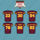 Washington Commanders 2025 Home Jersey Car Decals (Choose Your Player) Page 2