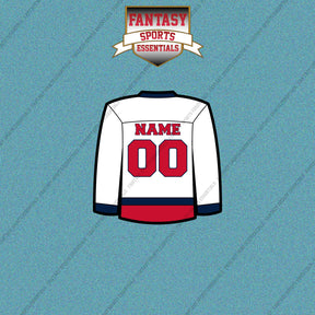 Washington Capitals Personalized Current Away Jersey Car Decals