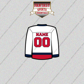 Washington Capitals Personalized Current Away Jersey Glossy Stickers