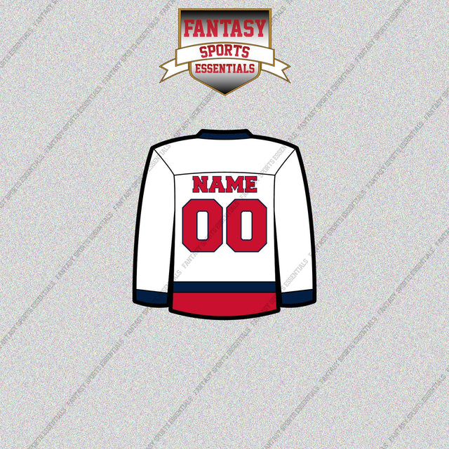 Washington Capitals Personalized Current Away Jersey Glossy Stickers