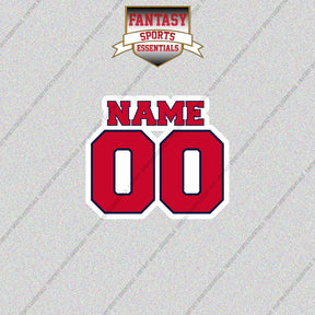 Washington Capitals Personalized Current Name and Number Glossy Stickers