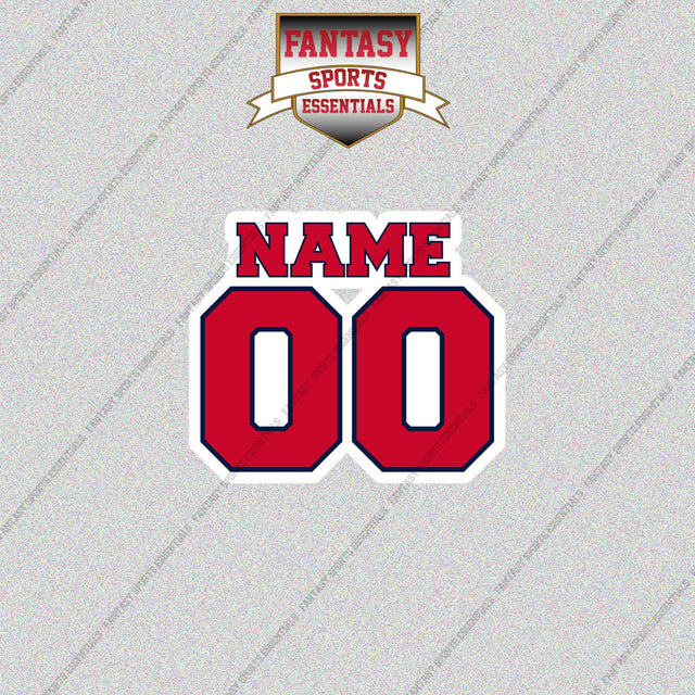 Washington Capitals Personalized Current Name and Number Glossy Stickers