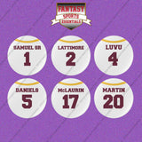 Washington Commanders 2025 Away Jersey Button Pins (Choose Your Player) Page 1