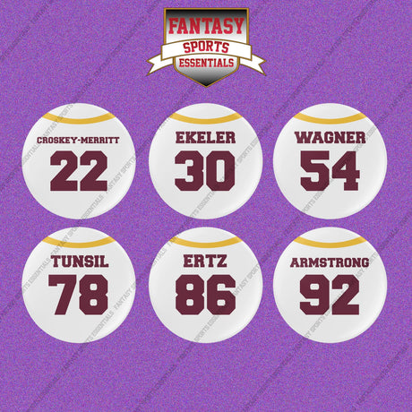 Washington Commanders 2025 Away Jersey Button Pins (Choose Your Player) Page 2