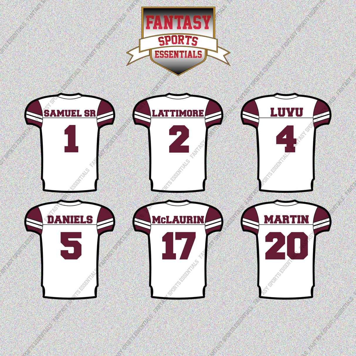 Washington Commanders 2025 Away Jersey Glossy Stickers (Choose Your Player) Page 1