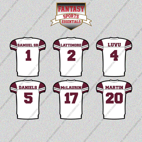 Washington Commanders 2025 Away Jersey Glossy Stickers (Choose Your Player) Page 1