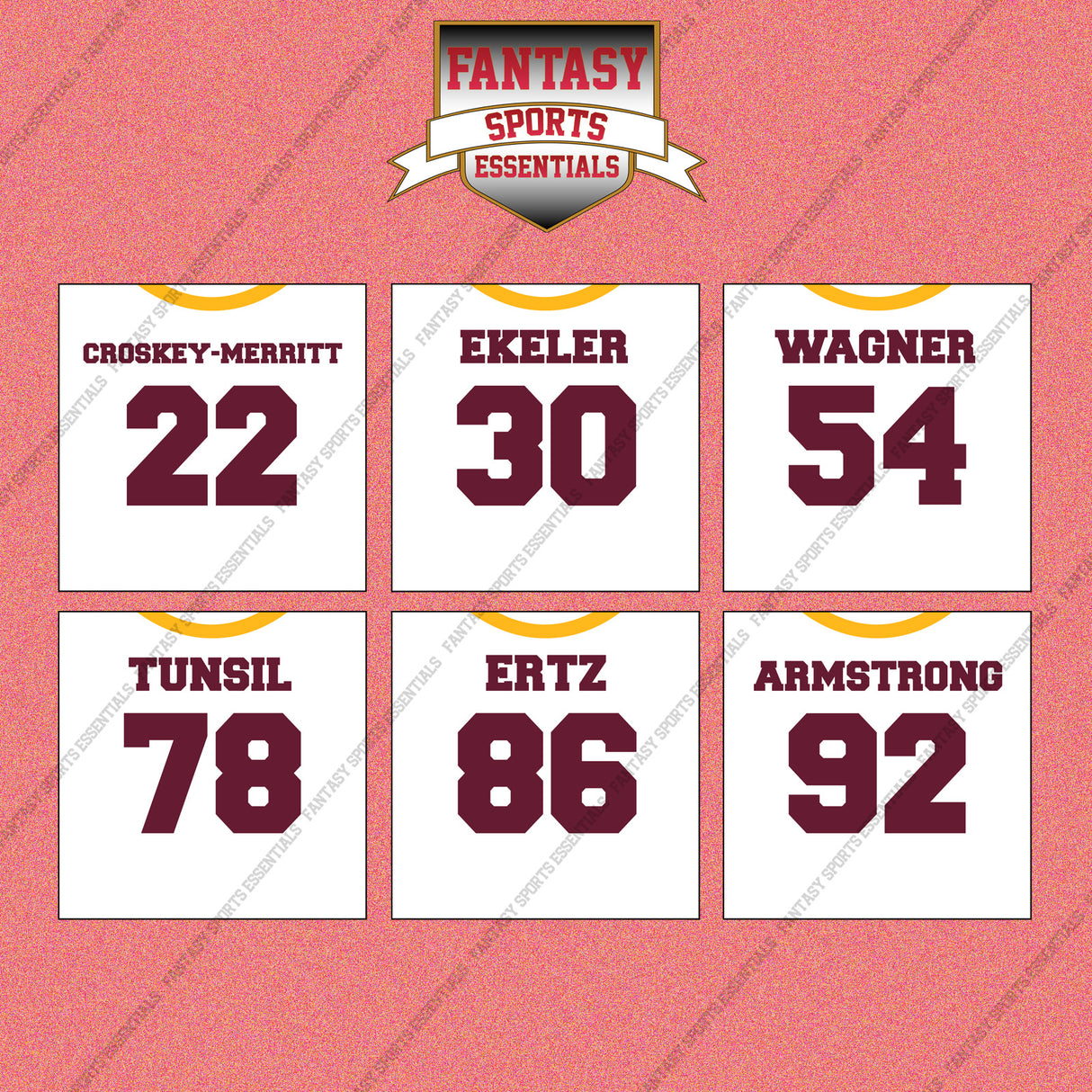 Washington Commanders 2025 Away Jersey Wall Art Prints (Choose Your Player) Page 2