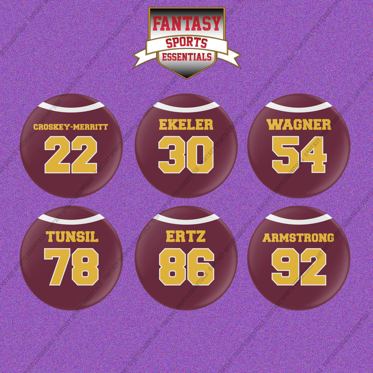 Washington Commanders 2025 Home Jersey Button Pins (Choose Your Player) Page 2