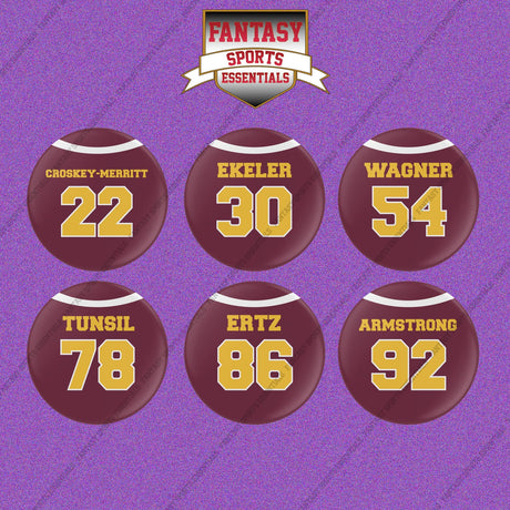 Washington Commanders 2025 Home Jersey Button Pins (Choose Your Player) Page 2