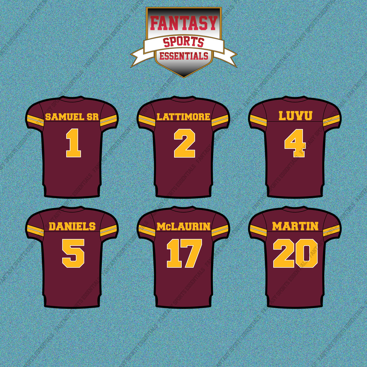Washington Commanders 2025 Home Jersey Car Decals (Choose Your Player) Page 1