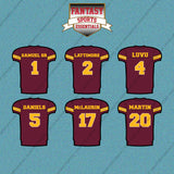 Washington Commanders 2025 Home Jersey Car Decals (Choose Your Player) Page 1
