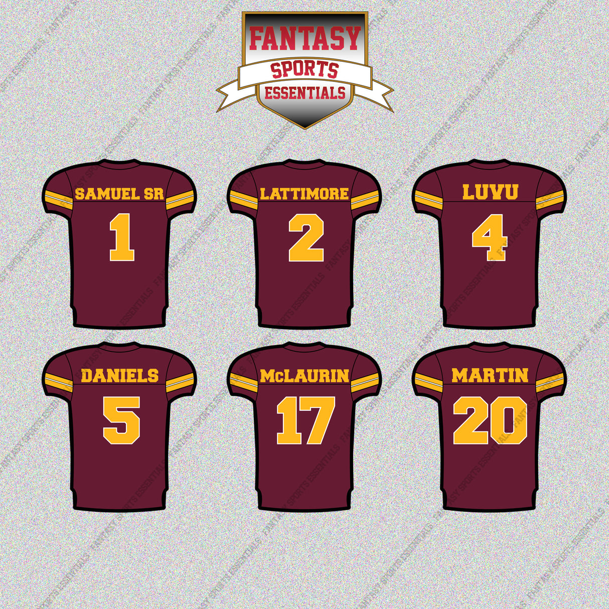 Washington Commanders 2025 Home Jersey Glossy Stickers (Choose Your Player) Page 1