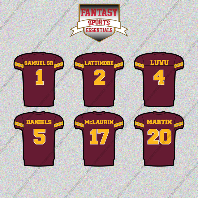 Washington Commanders 2025 Home Jersey Glossy Stickers (Choose Your Player) Page 1