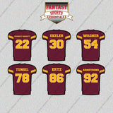 Washington Commanders 2025 Home Jersey Glossy Stickers (Choose Your Player) Page 2