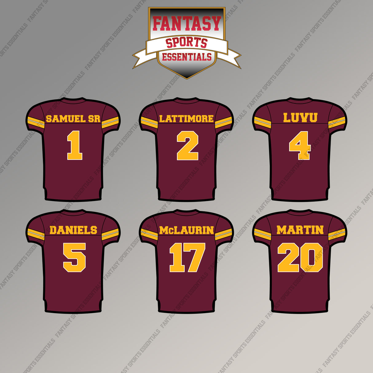 Washington Commanders 2025 Home Jersey Magnets (Choose Your Player) Page 1