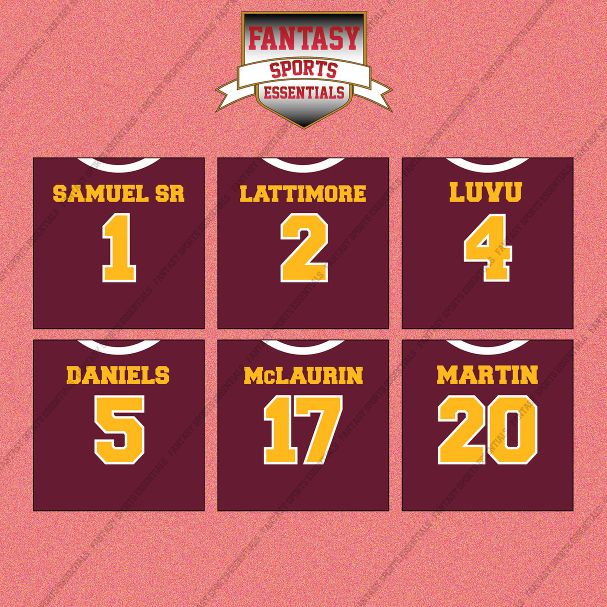Washington Commanders 2025 Home Jersey Wall Art Prints (Choose Your Player) Page 1