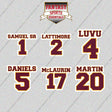 Washington Commanders 2025 Name and Number Glossy Stickers (Choose Your Player) Page 1