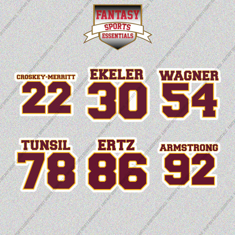 Washington Commanders 2025 Name and Number Glossy Stickers (Choose Your Player) Page 2