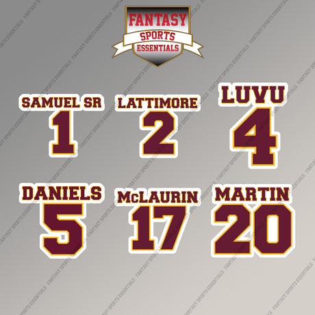 Washington Commanders 2025 Name and Number Magnets (Choose Your Player) Page 1