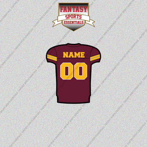 Washington Commanders Personalized Current Home Jersey Glossy Stickers