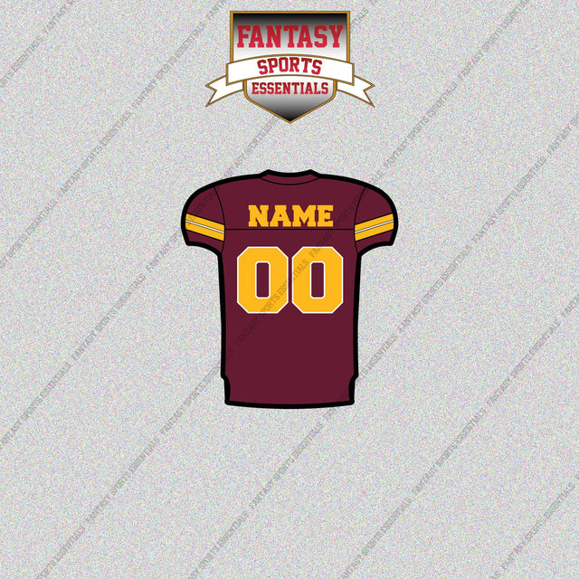 Washington Commanders Personalized Current Home Jersey Glossy Stickers