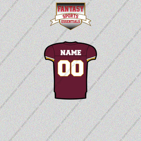 Washington Commanders Personalized Current Home Jersey Glossy Stickers