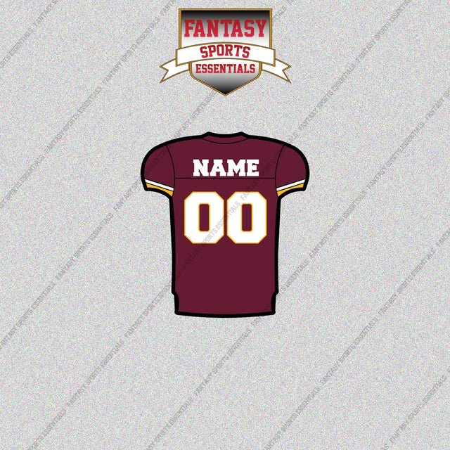 Washington Commanders Personalized Current Home Jersey Glossy Stickers