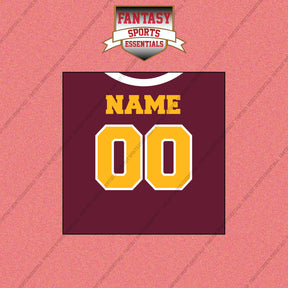 Washington Commanders Personalized Current Home Jersey Wall Art Prints