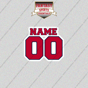 Washington Nationals Personalized Current Name and Number Glossy Stickers