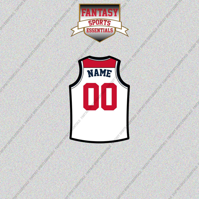 Washington Wizards Personalized Current Away Jersey Glossy Stickers
